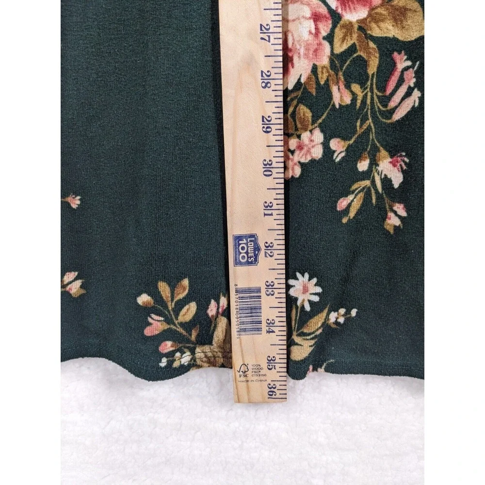 TMG Womens Pullover Long Sleeve Mini Dress‎ Black Floral L Made In USA
